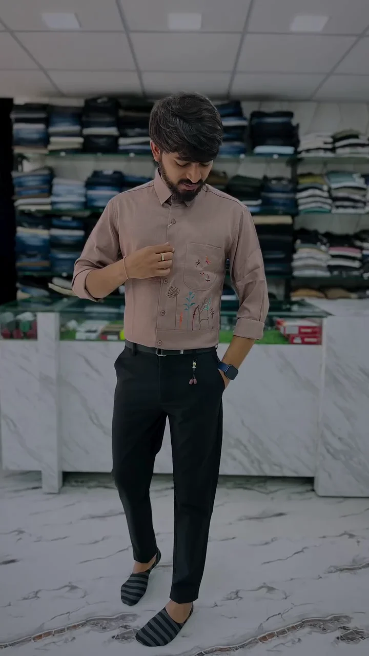 men’s cotton floral casual shirt