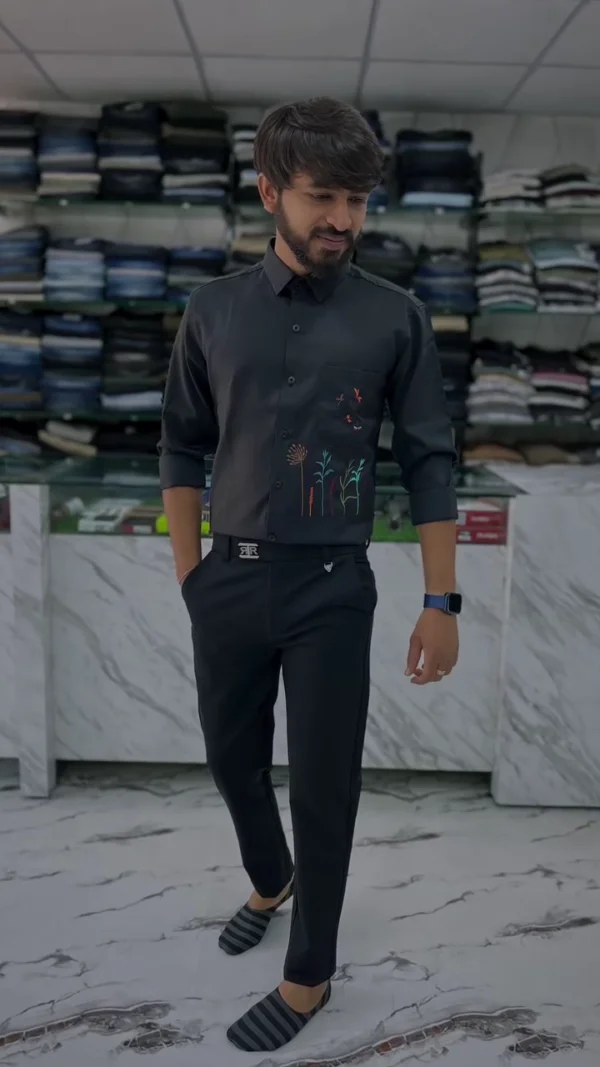 men’s cotton floral casual shirt