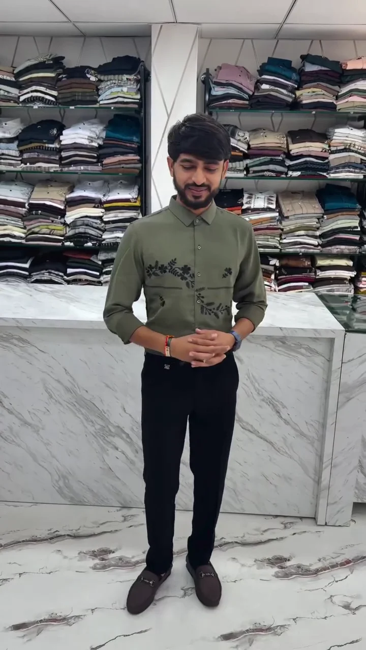 men’s cotton floral casual shirt